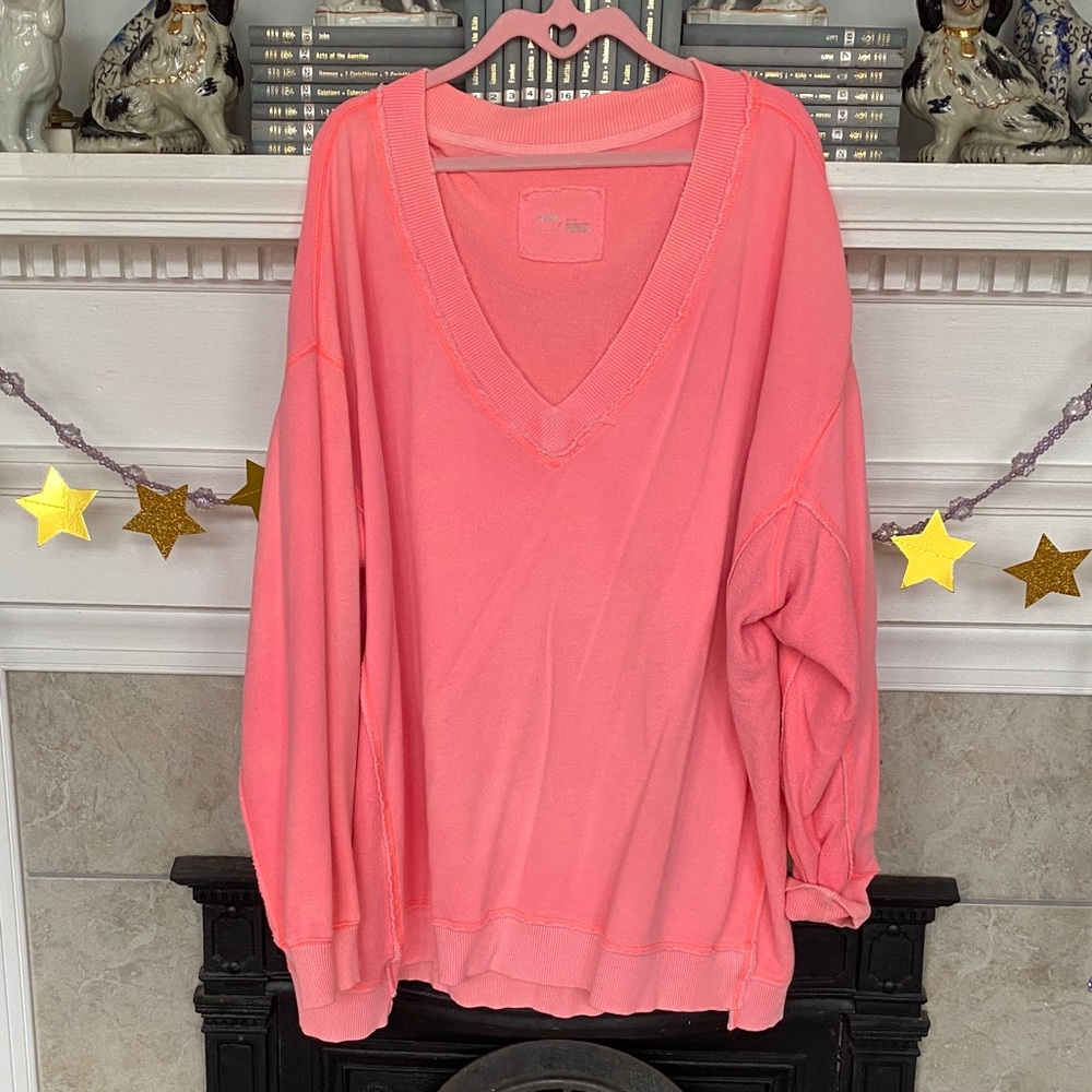 Aerie Coral Knit Top